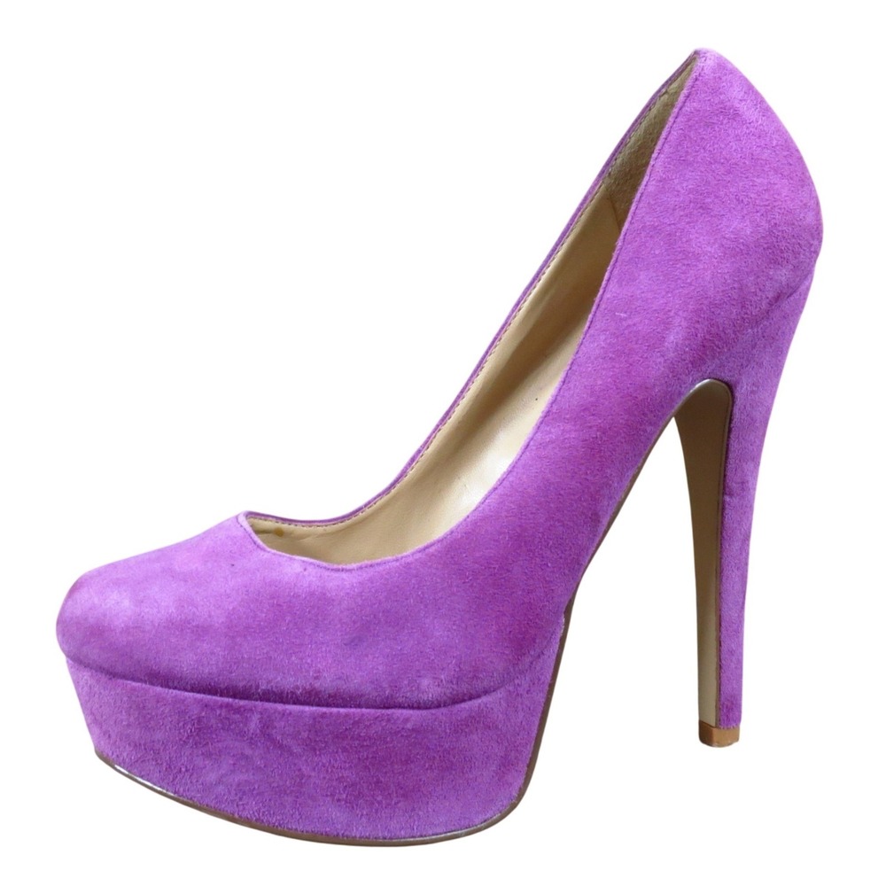 Aldo Women Heel Size 36 Platform Pump Special Occasion Purple Suede